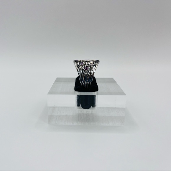 Natural Rhodolite Garnet Sterling Silver Ring - Picture 3 of 5